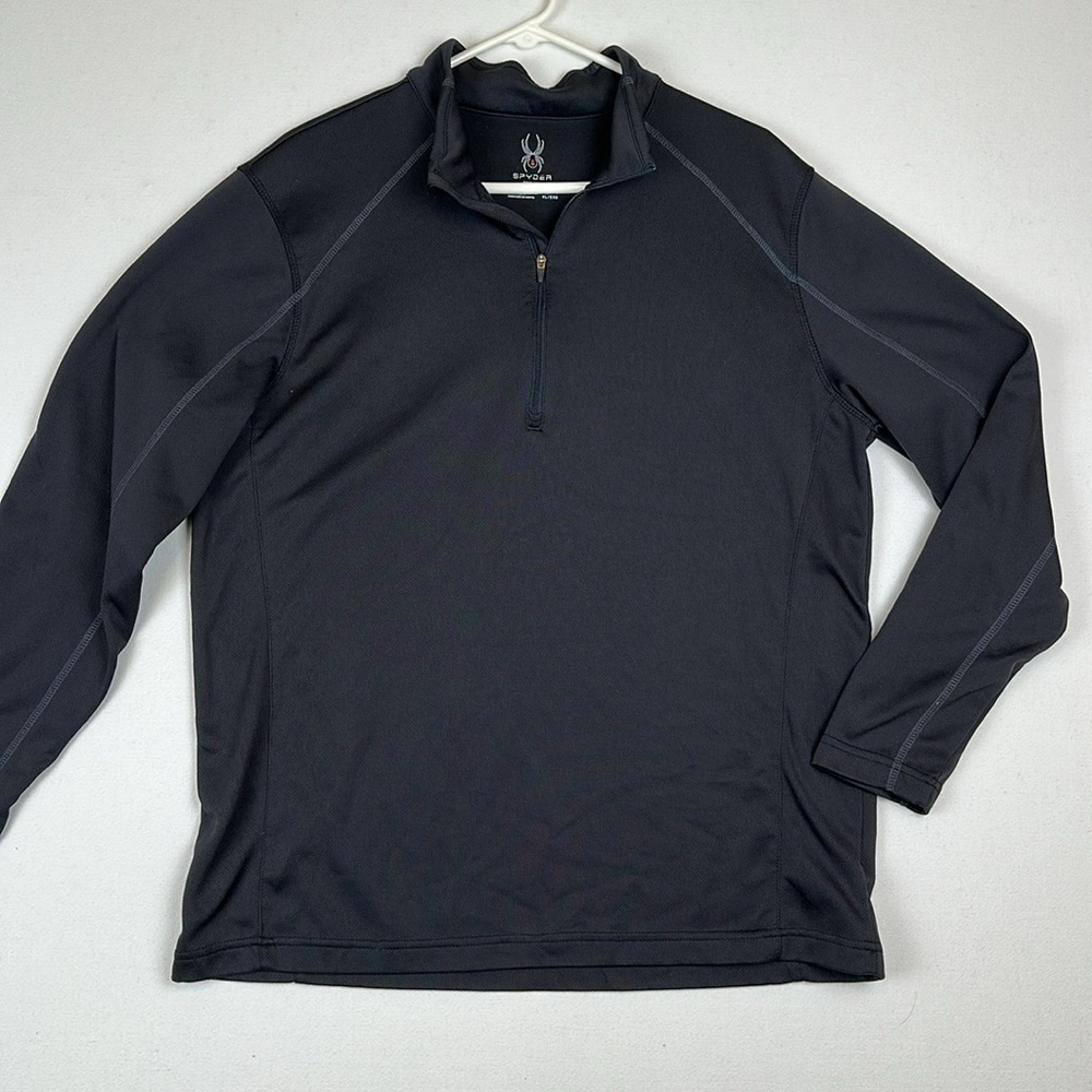 Spyder 1/4 Zip‎ Fleece back Sweatshirt Black